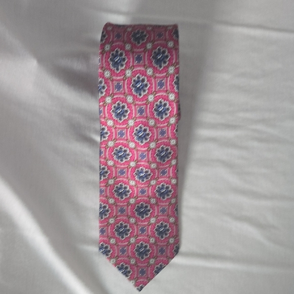Joseph Abboud Pink and Blue Floral Men's Tie - Picture 1 of 2